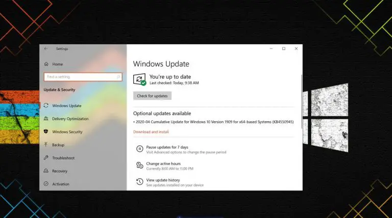 KB4550945 Ready To Install 1