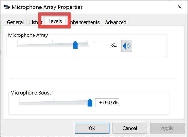 Microphone array properties