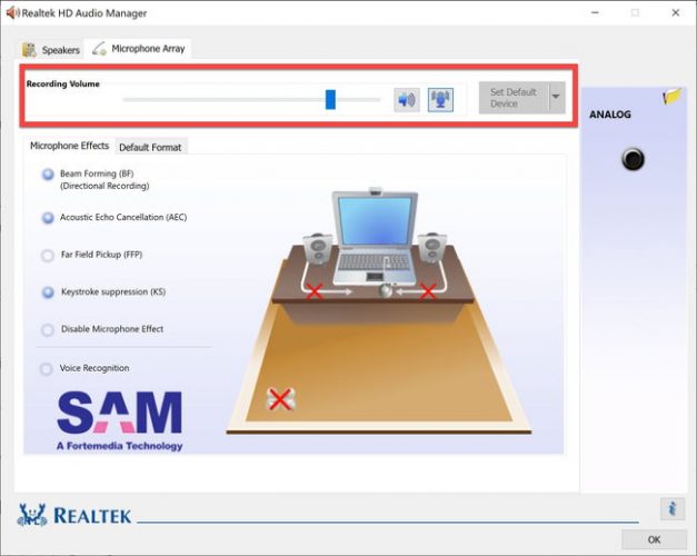 Realtek HD Audio Manager