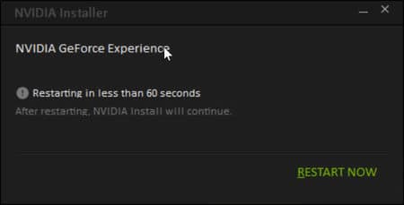 NVIDIA GeForce Experience app restarting the system
