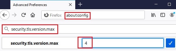 firefox change tls value