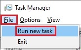 task manager run new task