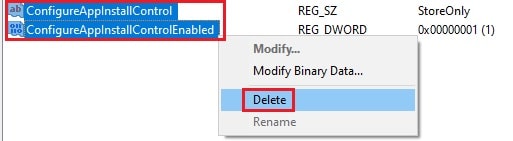 delete reg