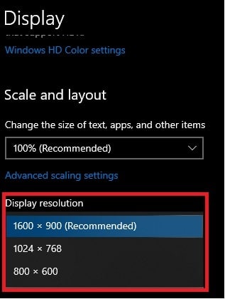 display resolution