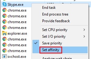 set affinity