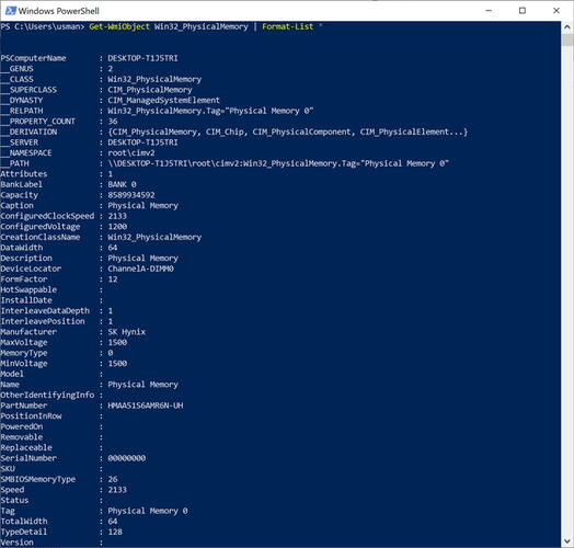 How To Check RAM Details In Windows 10/11 5 Detailed RAM information PowerShell