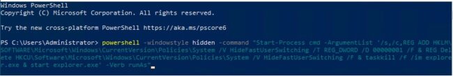 Fast user switching using PowerShell