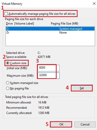 How To Determine and Set Optimal Pagefile Size In Windows 10 9