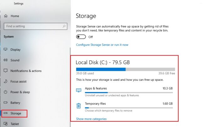 Windows 10 21H1 Release Date and New Features 5 storage settings
