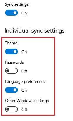 individual sync