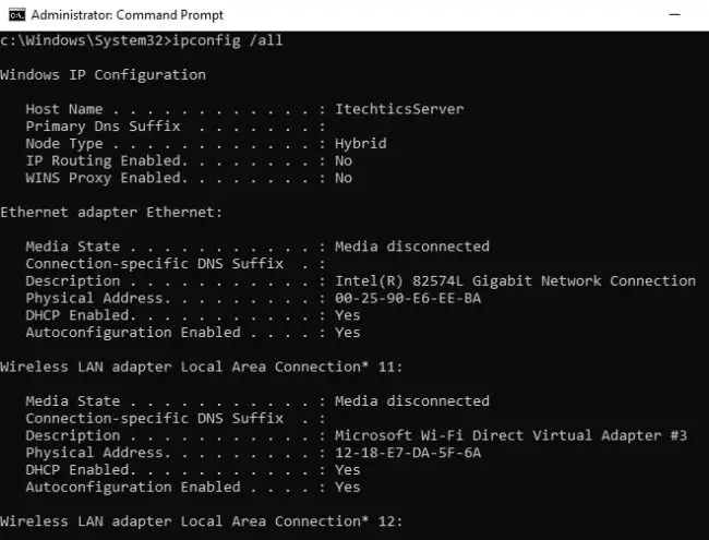 Most useful Command Prompt Cmdlets For Windows 10 17 ipconfig