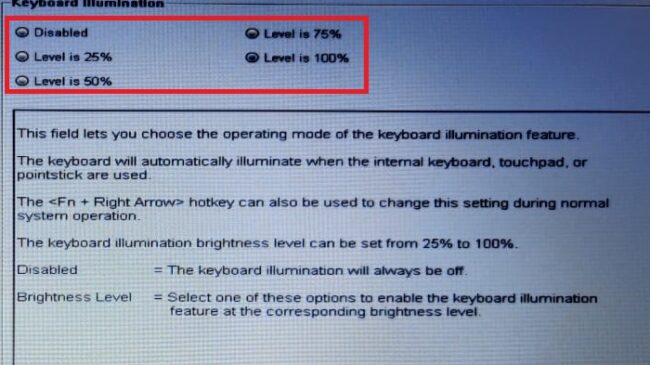 How to Turn On Keyboard Light on Your Laptop 8 select brightness bios
