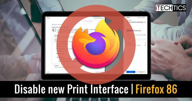 Disable new Print Interface Firefox 86