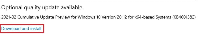KB4601382: Cumulative Update For Windows 10 20H2 And 2004 2 download and install 2