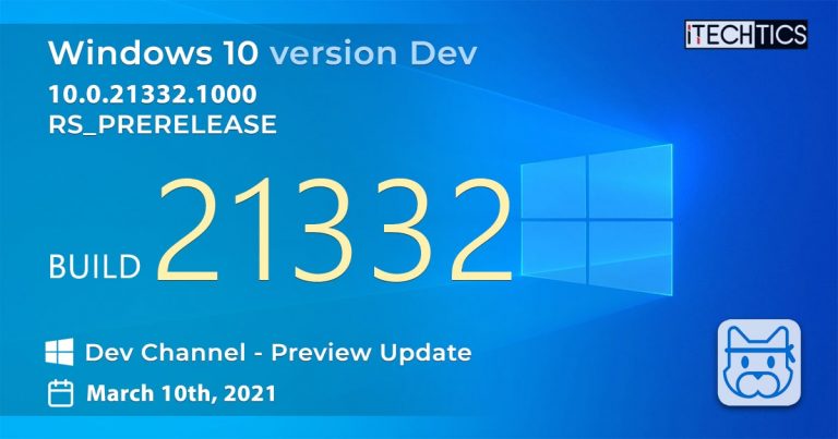 Windows 10 Insider Preview Build 21332