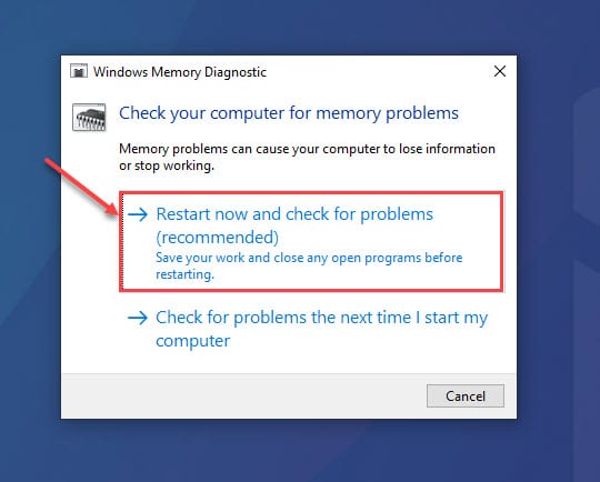 How to Fix Timer or DPC Invalid BSoD in Windows 10 4 restart now and check for problems