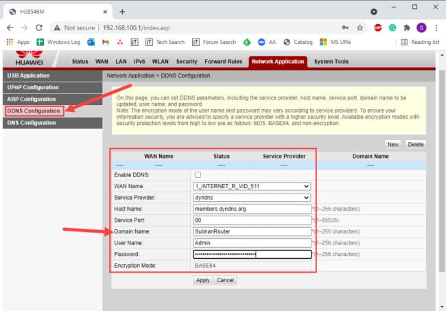 Configure DDNS on router