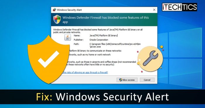 Fix Windows Security Alert