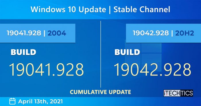 Windows 10 cumulative update 2004 20h2