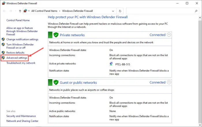 How to Check if Windows Firewall is Blocking Ports 5 advanced settings