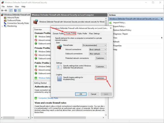How to Check if Windows Firewall is Blocking Ports 7 customize