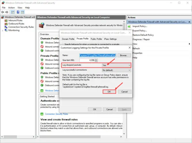 How to Check if Windows Firewall is Blocking Ports 8 log dropped packets