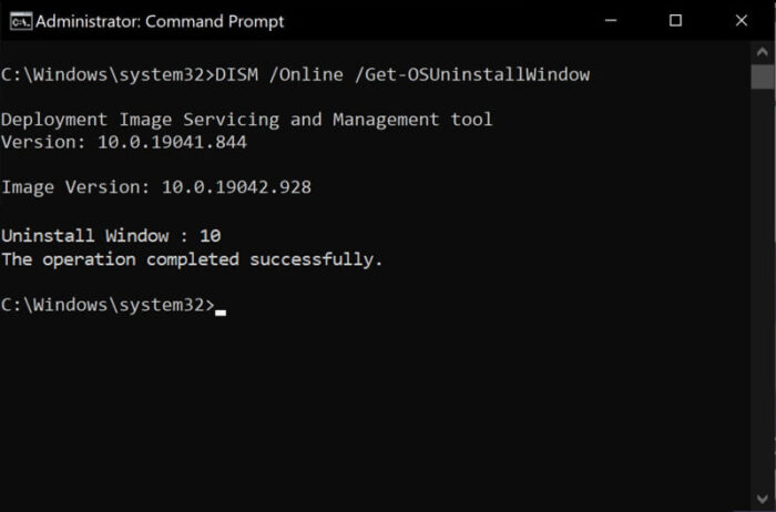 How To Rollback Windows Updates After 10 Days Of Upgrade 6 DISM Get OSUninstallWindow