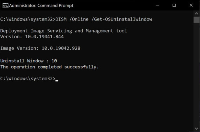 DISM Get OSUninstallWindow