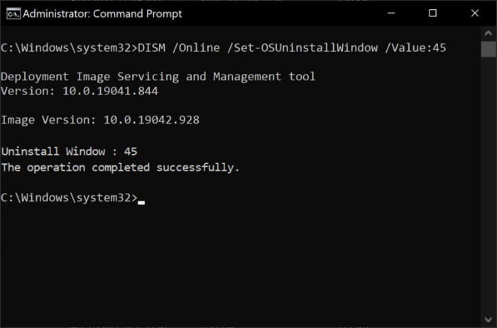 How To Rollback Windows Updates After 10 Days Of Upgrade 7 DISM Set OSUninstallWindow