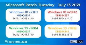 Download Windows 10 Cumulative Updates For July 2021 (KB5004237 + KB5004245)