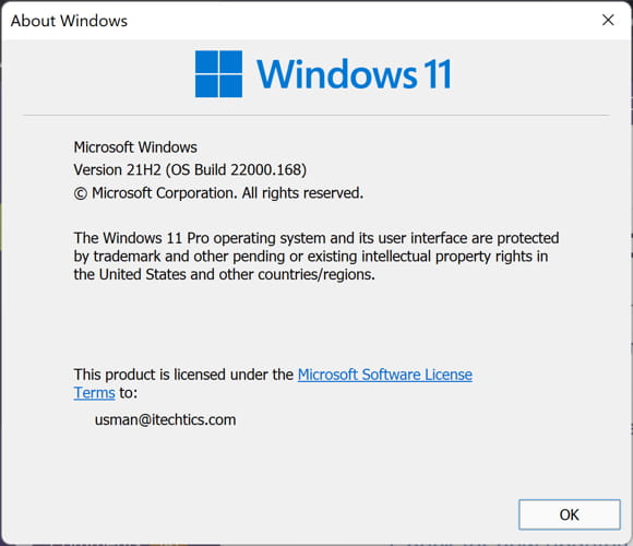 Windows Version after installing KB5005191