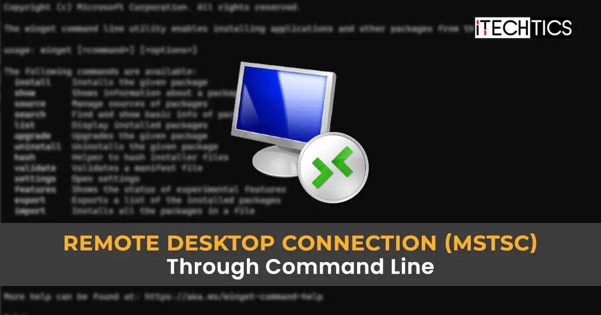 Remote Desktop Connection MSTSC Through Command Line