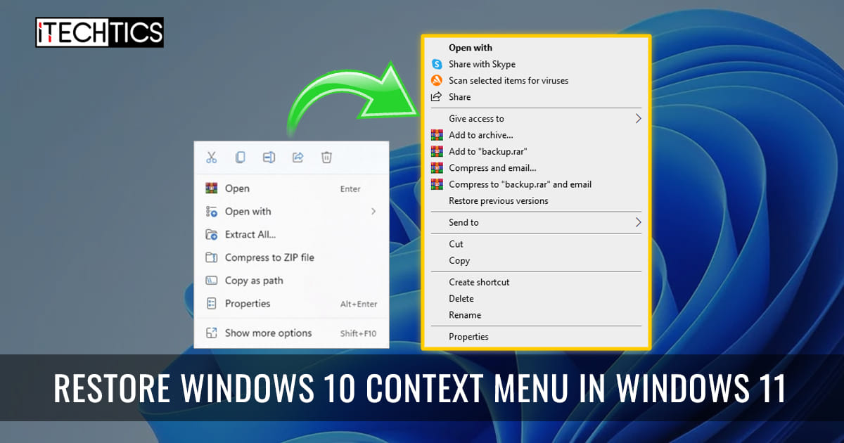 Restore Windows 10 Context Menu in Windows 11