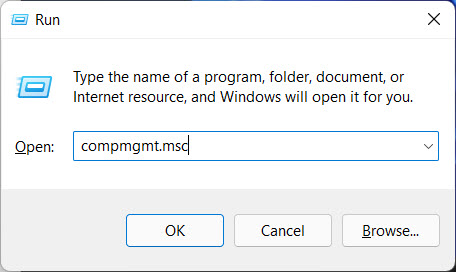 Open the Computer Management Console