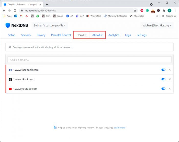 How To Use NextDNS For Content Filtering And Security In Windows 10/11 11 deny allow