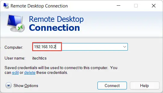 How to Start Remote Desktop Connection (mstsc) using Command Line 2 tool