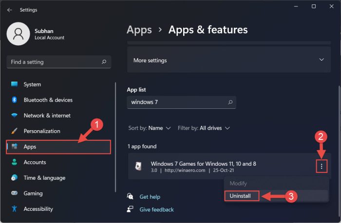 Download And Install Windows 7 Games For Windows 11 For Free 15 uninstall settings