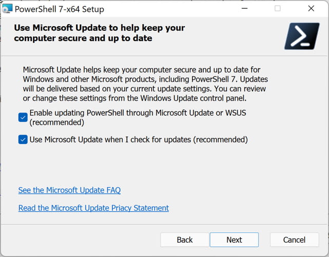 Auto update PowerShell using Windows Updates
