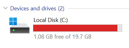 How to Fix and Disable Low Disk Space Warning in Windows 2 c low disk space