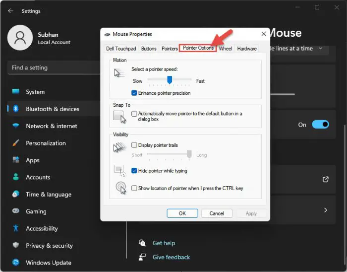 How To Change Mouse Cursor/Pointer On Windows 11/10