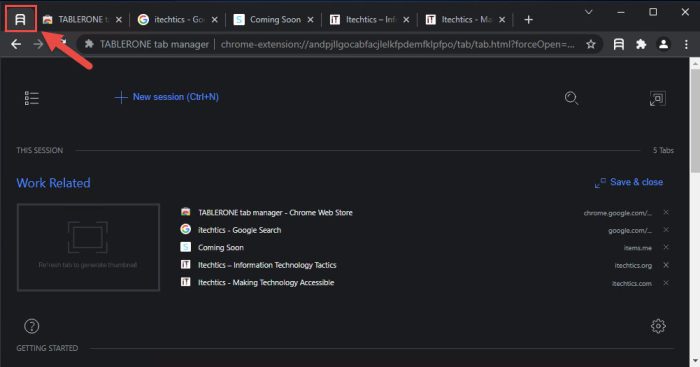 Tablerone: Tab Manager Extension for Google Chrome 2 tablerone console 1