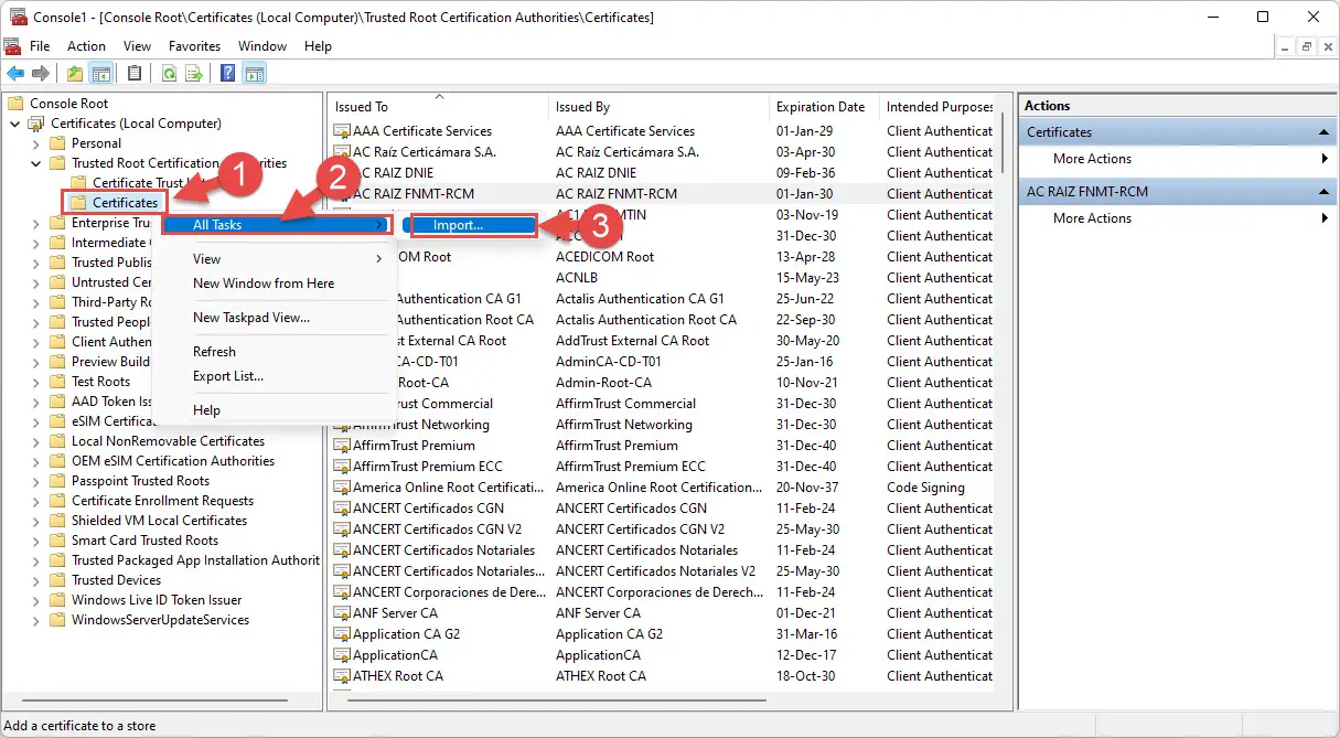 Microsoft root certificate authority. Root Certificate.