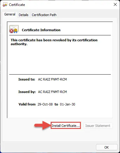 install certificate