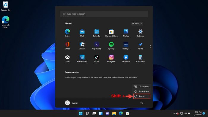 7 Ways to Boot Into Safe Mode in Windows 11/10 1 power menu start menu