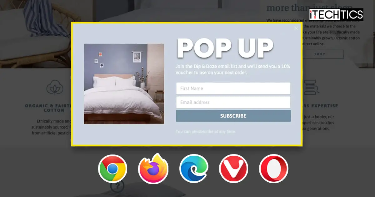 How to Disable Pop-Up Blockers in Web Browsers 18 Disable popup blocker Chrome firefox edge vivaldi opera