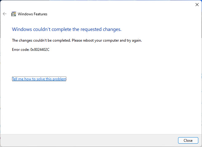 4 Ways to Install Windows Optional Features Without Internet (Offline) 1 failed