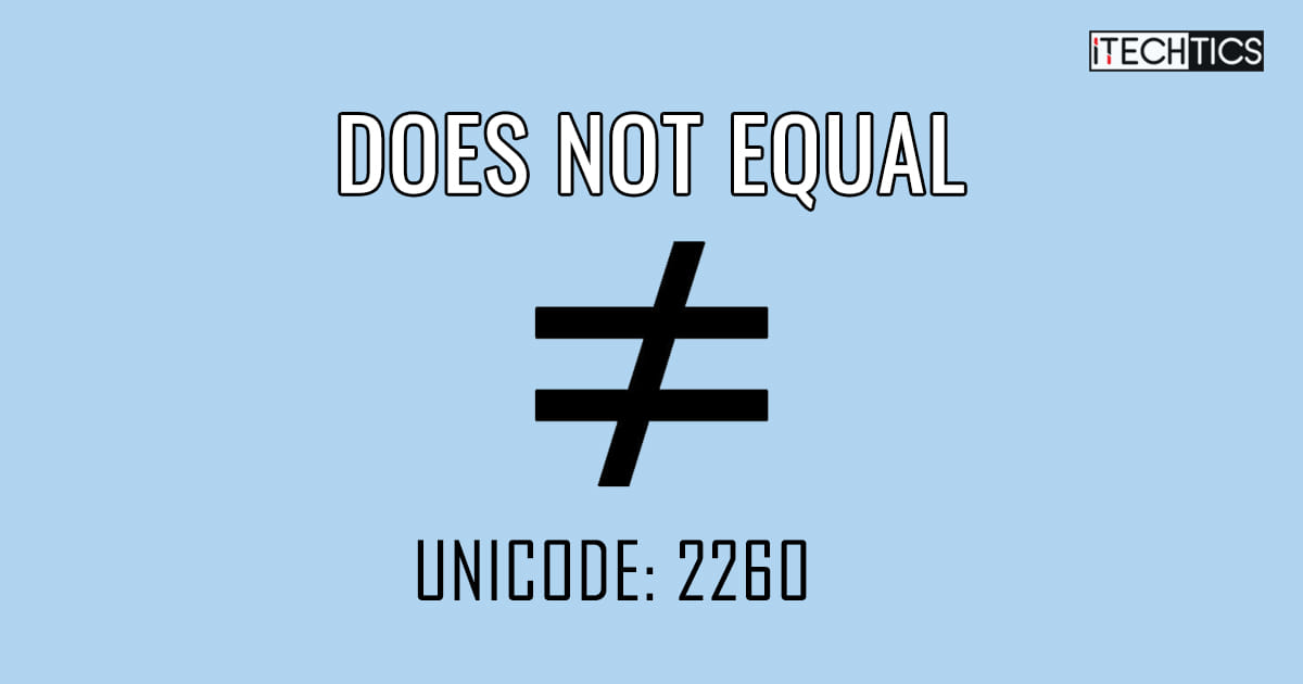 Not Equal To sign 1