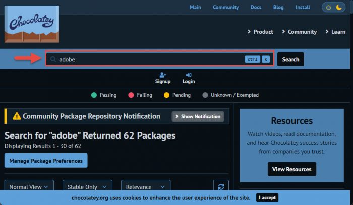 Install Apps And Programs From Command Line Using Chocolatey 6 Search for Chocolatey packages