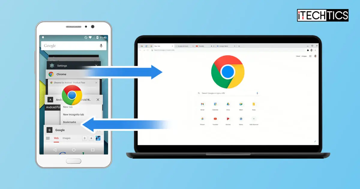 Transfer chrome tabs between desktop and android phone