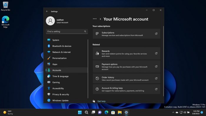 Download and Install Windows 11 Version 22H2 (2022 Update) 35 Your Microsoft Account page